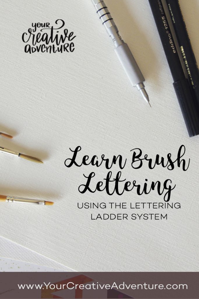 Learn brush lettering for relaxation and create beautiful art! Lettering can be difficult to learn. Therefore, I developed the Lettering Ladder system.